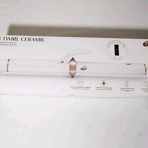 T3 1.25 inch Ceramic Curling Iron in White and Rose Gold